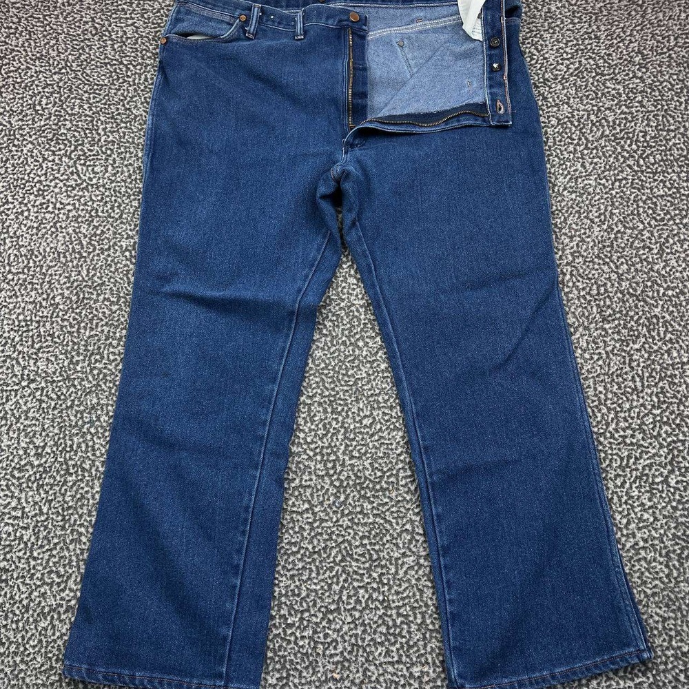 Vintage Wrangler Jeans Men 48x32 Blue Denim Pants‎ Straight Outdoor Pocket